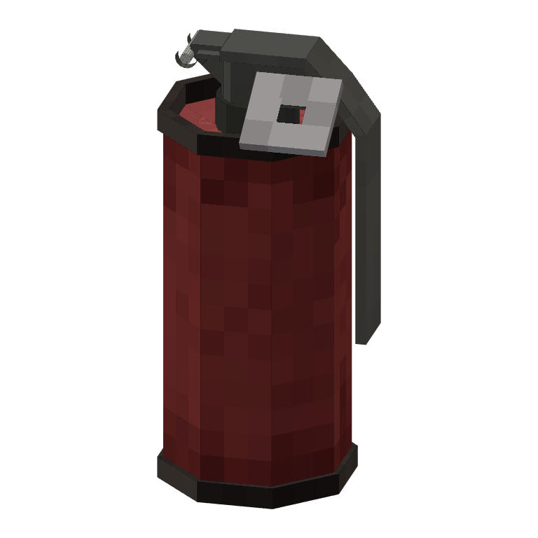 Incendiary Grenade: a dark red canister