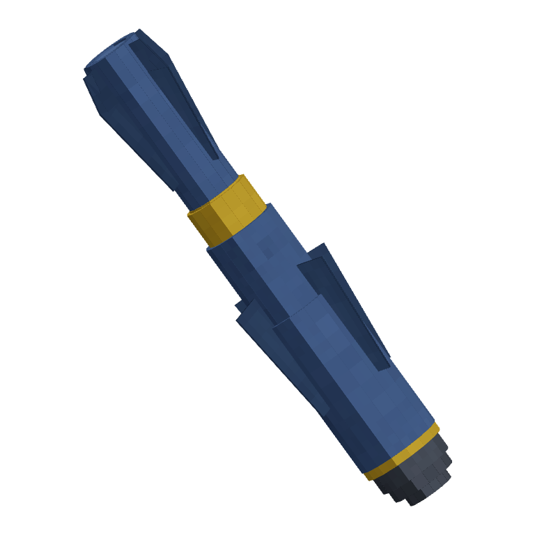 Small Bomb: a slim blue bomb with fins