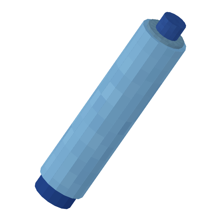 The Lifestraw: a light-blue filter tube with dark blue caps on each end
